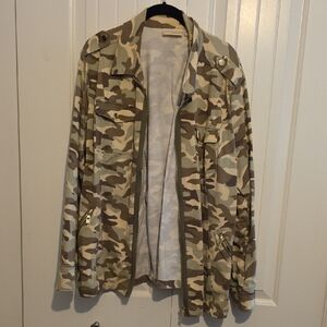 Belle by Kim Gravel Tan Camouflage Jacket